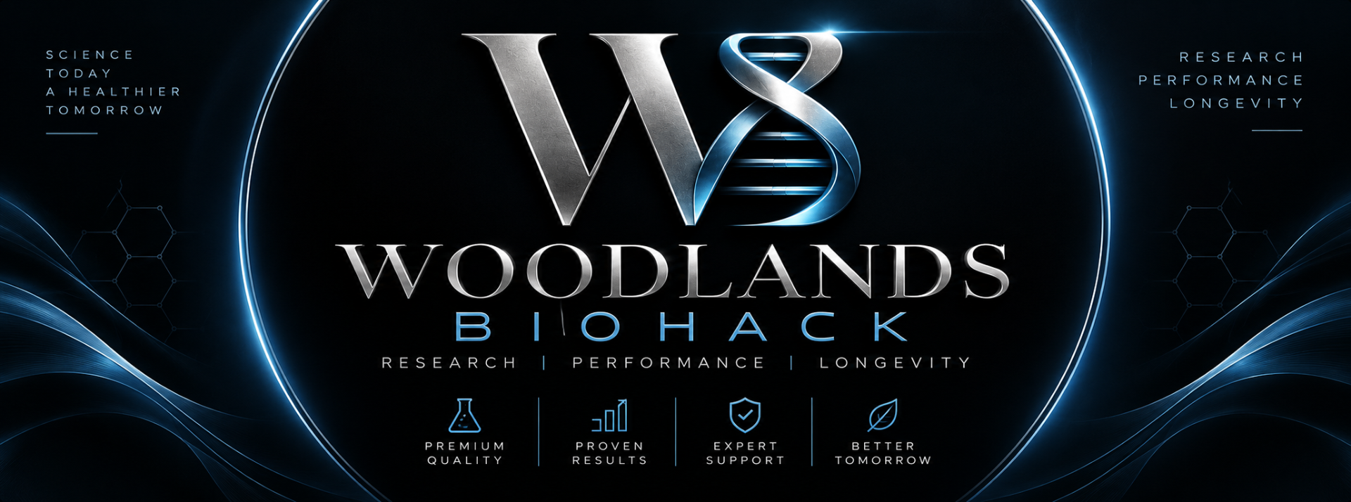 Woodlands Biohack — research, performance, longevity. Science today, a healthier tomorrow.